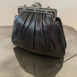 Judith Leiber Black Art Deco Evening Bag